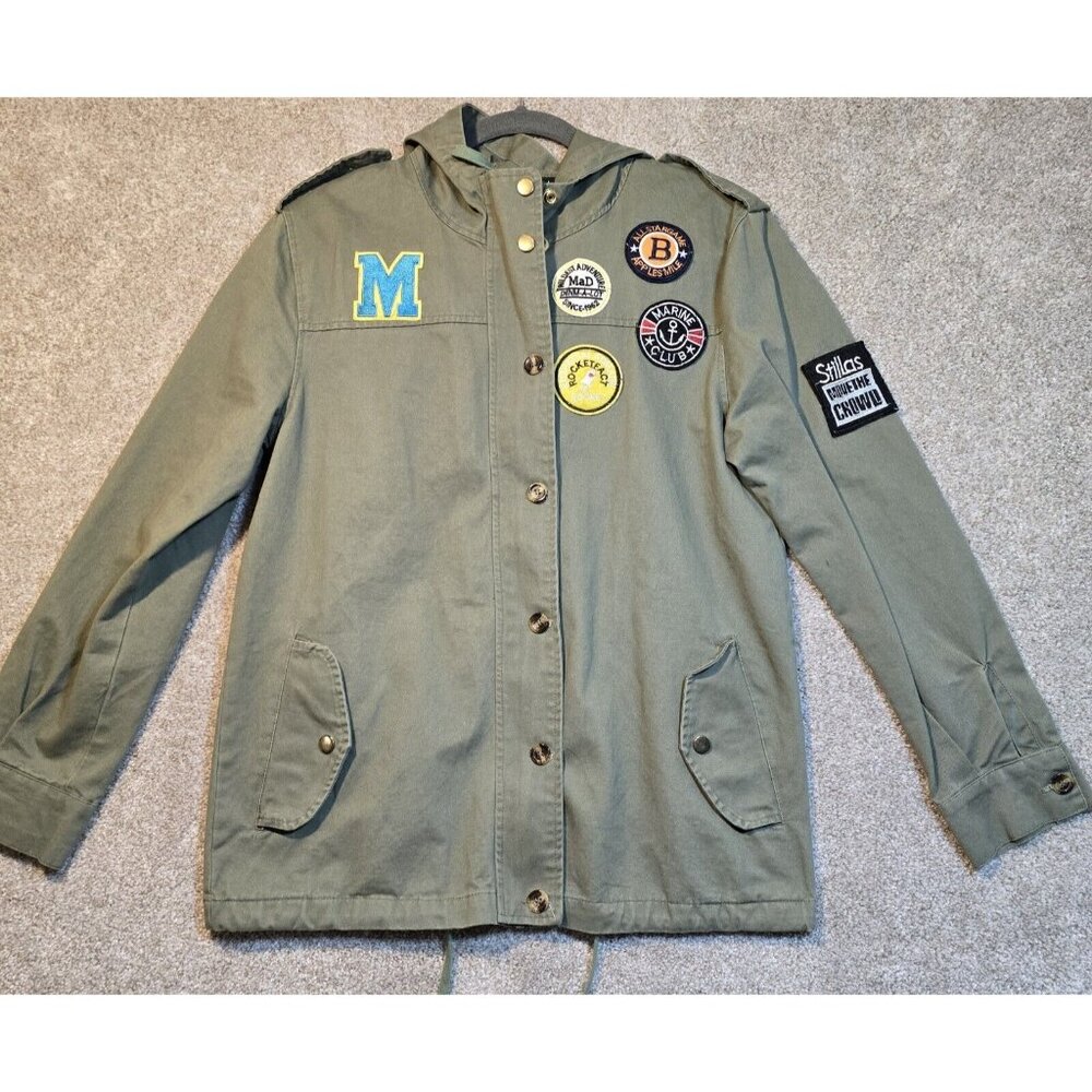 Mieeion ROCKABILLY Urban Field Jacket Cinched Bottom Hooded Pockets Women's S